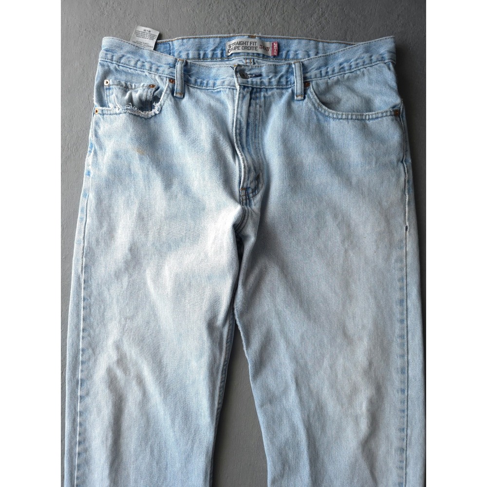 Vintage 2000s Levi's Light Blue Jeans 35x32 Straight Fit 505 - Picture 4 of 14